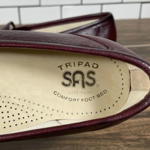SAS Simplify Womens Size 9.5 Narrow Shoes Antique Wine Leather Comfort Loafer - Picture 3 of 11